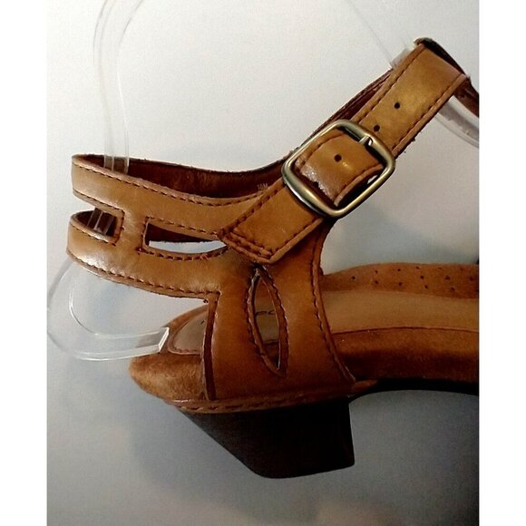 ROCKPORT Brynn Women Brown Leather T-Strap Mary Jane Pump Comfort Sandal - 10M - Picture 4 of 9